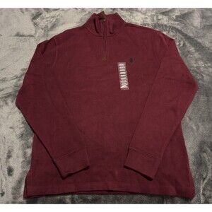 SMALL Polo Ralph Lauren QTR Zip Fleece Pullover BURGUNDY NWOT